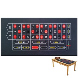 Luckin Sports 72 X 36 inch Professional Casino Roulette and Craps Tabletop Felt Layout, Up to 10 Players. 100% Fabric, Waterproof and Stain Resistant, Washable and Ironable. (Grey(Roulette))