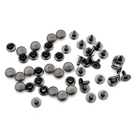 CRAFTMEMORE 200 Pack Leather Rivets Single Cap Rapid Rivet Metal Stud Fasteners Round Cap for Bag Belt Wallet Leather Craft (Gunmetal Black, 7MM)