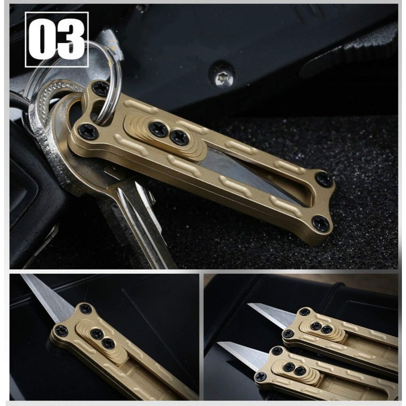 Mini Brass Rapid Utility knife, portable tool paper cutter, Hang