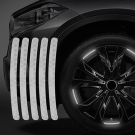 Reflective Wheel Rim Stripe Stickers for Car and Motorcycle, Gray - Pack of 20