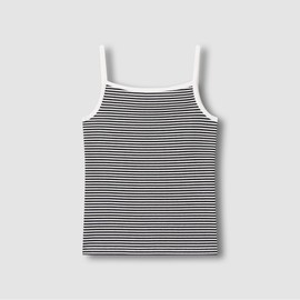 JAJU [JAJU] Women's Cotton Rib Square Neck Sleeveless T-shirt_Jet Black