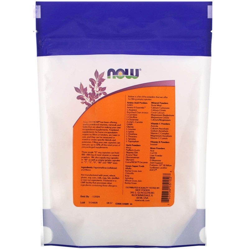 Empty Capsules, Vegetarian, Single "0"