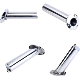Amarine Made 4X Marine 316 Stainless Steel Boat Fishing Rod Holder 30 Degree Flush Mount