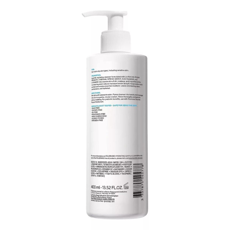 La Roche-posay Toleriane Limpiador Hidratante Suave 400ml Unidad