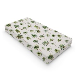 Watercolor Palm Trees Changing Pad Covers Green Coco Palm Trees Diaper Changing Table Sheets for Baby Boy Girl Summer Beach Soft Breathable Stretchy Snug Fitted Baby Change Table Pad Mats 32''x16''