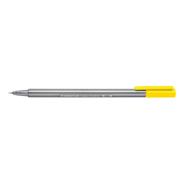 Staedtler 334 Triplus Fineliner Superfine Point Pens, 0.3 mm, Yellow, Box of 10