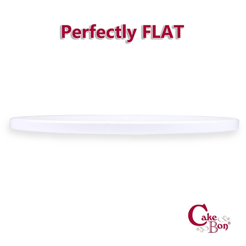 Cakebon Cake Boards Plastic - 8 Inch White Drums 3-Pack