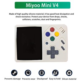 Case for Miyoo Mini V4 Handheld Game Console,NOUKAJU Silicone Protective Cover,Drop-Proof,Scratch-Proof,Shock-Proof,Dust-Proof,Protective Case for Miyoo Mini V4 Game Console(Off-White)