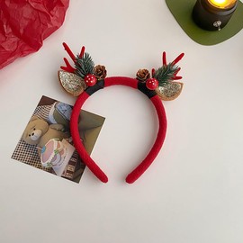 Caiguoer Christmas Headband Antlers Headband Flower Pineal Headband for Women (B)