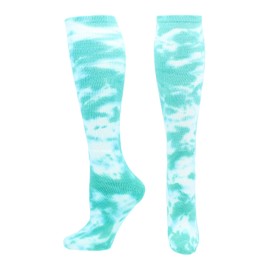 Tie Dye Multisport Tube Socks (Teal/White, Small)