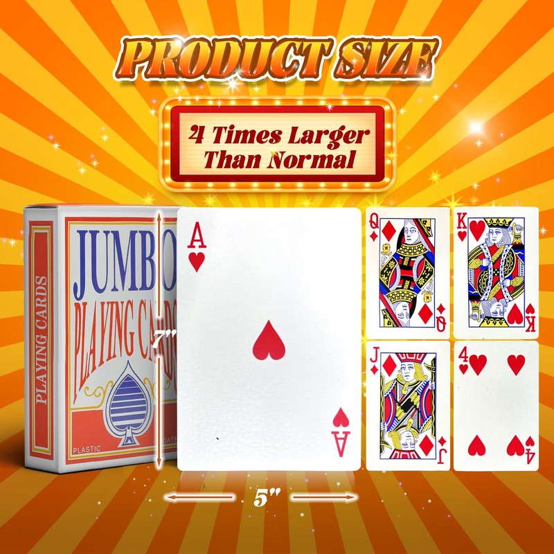 SeptCity Jumbo Playing Cards, Super Big Giant Game Theme Full