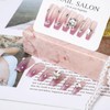 2 Packs Bling Coffin Press on Nails Cute Long Square