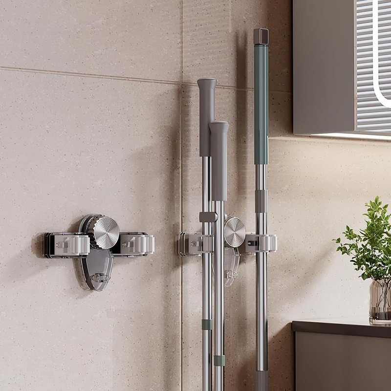 Broom Holder Mop Hanger, Adjustable Broom Hanger Organizer, Space Saving