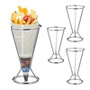 Relaxdays Chip Holder, Set of 4 Stainless Steel Chip Bag