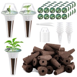 Tigvio Tigvio 66pcs Hydroponic Seed Pod Kit - Compatible with Aerogarden and All Brands - Grow Anything Indoor Garden System - Includes 15 Grow Sponges, 15 Baskets, 20 Labels and Tweezer for Easy Planting