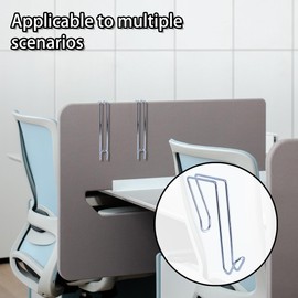 LIGHUFEIC 5 Pack Wire Cubicle Hook,Cubicle Accessories Wall Hangers for Clothing Mirrors, Pictures, Hats, and Bags in Office Cubicles Panels Cubicle Hooks(slive)