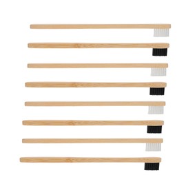FRCOLOR 20pcs Bamboo Toothbrushes Small Comfortable Handle for Home Use Black White Bathroom Toothbrushes for Women Lightweight Durable for Travel