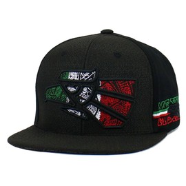 CHL Trading Mexican Hat Aztec Hecho En Mexico Flag Eagle Aguila Cotton Snapback Flat Bill Baseball Cap, Large-X-Large, Black