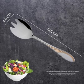 Gehring Solingen Filou Salad Servers Decorative Gold-Plated 2-Piece Stainless Steel Cutlery I Salad Spoon I Salad Fork I Serving Cutlery I Stainless Steel Cutlery I Dishwasher Safe I Made in Germany