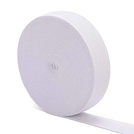 Thick White Elastic Bands for Sewing DENSCO Waistband 25mm 10 Meters 1 inch Wide Roll of Elastic, Dressmaking, Headbands, Trouser, Wig Band and DIY Craft