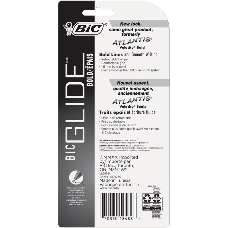 BIC VLGBP41-Blu Velocity Bold Retractable Ball Pen, Bold Point (1.6mm),