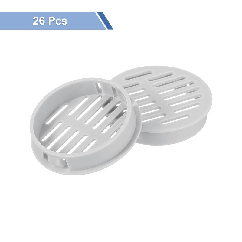 sourcing map Round Soffit Vents 2 inch, 26Pcs Light Grey