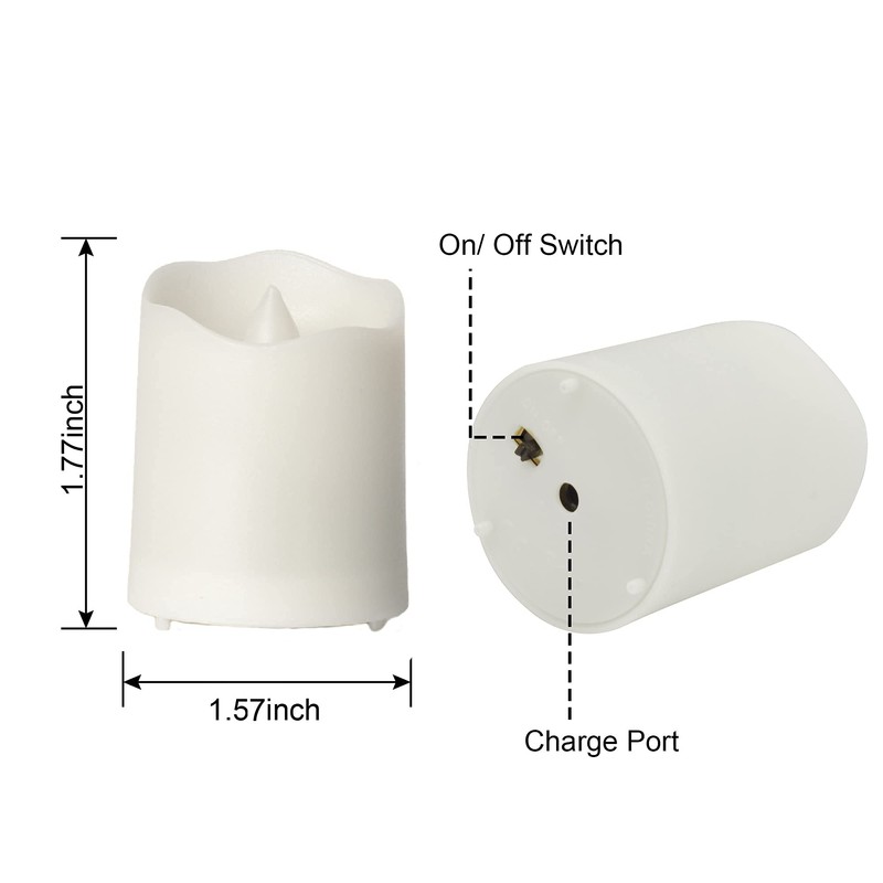FPOO Rechargeable Flameless Tea Lights Candles with Timer & Remote,