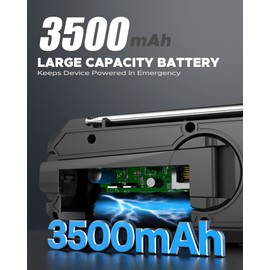 Emergency Weather Radio, Portable AM FM NOAA Radios with Crank SOS Alarm, 3500mAh Pocket Solar Emergency Supplies Gadgets for Men, Small Survival Gear for Home Office Hurricane Camping Hiking Outdoor