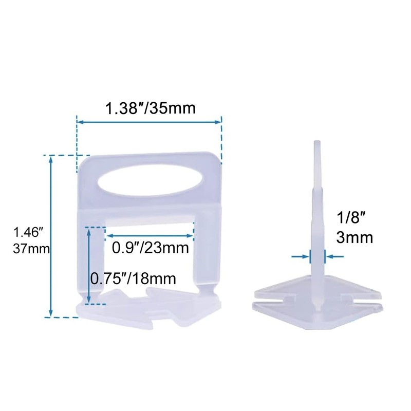 Tile Leveling System Clips 1/8" 2000 Piece 3.0mm Tile Leveler