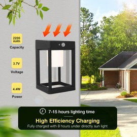 Inowel Solar Motion Lights LED Outdoor Waterproof Dusk to Dawn Solar Powered Wall Sconce Light Wall Mount Wireless Exterior Light Fixture for House Porch Patio Garage