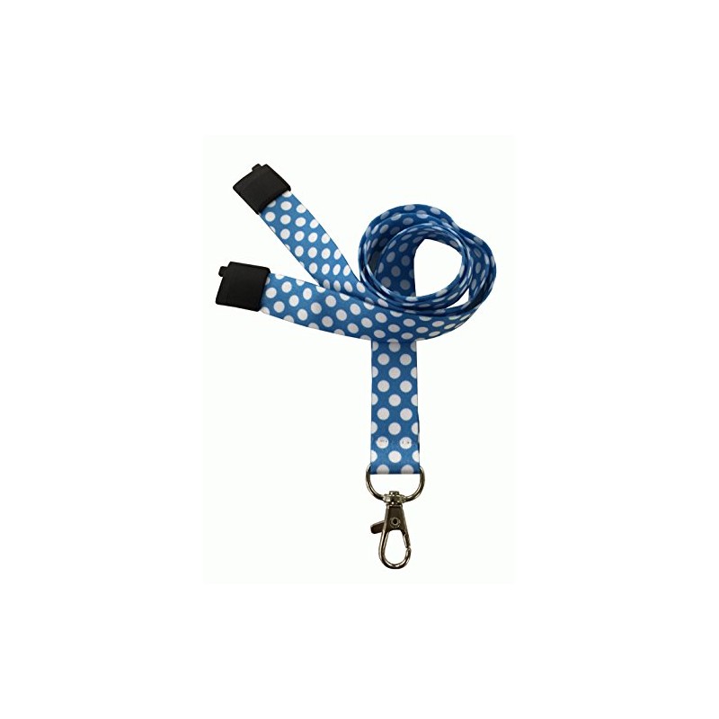 Customcard Printed Polka Dot Breakaway Lanyard Metal Dog Clip -