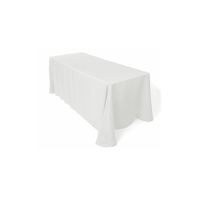 Tablecloth Polyester Rectangular Seamless (One Piece) 82x108 Inch White By