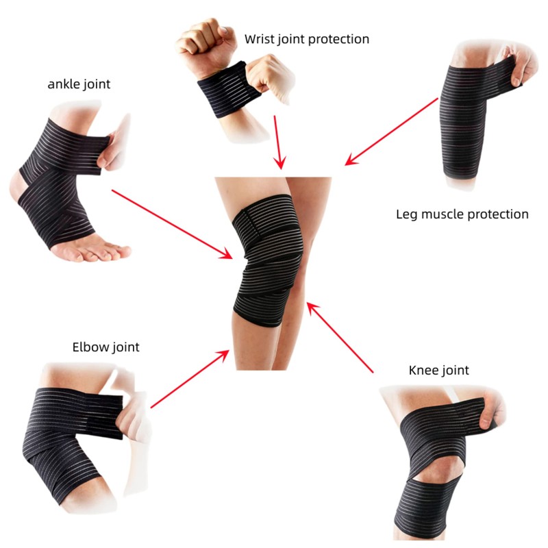 Elastic Breathable Wrap Ankle Extra Long Elastic Knee Wrap Compression