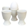Darthome Set of 4 White Jewel Egg Cups Ceramic Geometric
