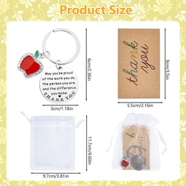 Fidqiog 12 Sets of Thank You Gifts, Employee Appreciation Gifts, Teacher Appreciation Gift for Women, Bulk Keychain Gifts (Apple)