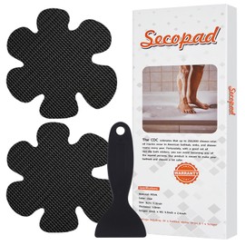 Secopad Bathtub Stickers Non-Slip, 24PCS Safety Shower Treads Adhesive Appliques with Premium Scrape (Black)