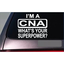 EZSTIK CNA Superpower *G375* 8" sticker Decal nursing rn lpn scrubs uniform hospital