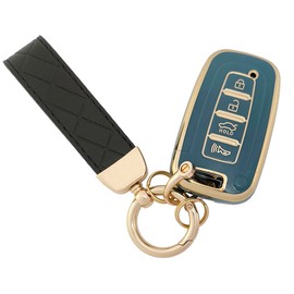 AYGUCEKE TPU Protective Key Fob Cover Case fit for Hyundai 2011-2015 Sonata Azera 2012-2013 Elantra 2009-2014 Genesis Key Fob Compatible with Kia 2011-2013 Optima Soul (SY5HMFNA04) (Blue)