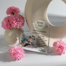 Heart-Shaped Acrylic Thank You Plaque,Perfect Family Decoration for Father's Day,Dad Gifts and Friend Gifts,Modern Art Home Décor for Every Occasion,Dad Gift,Romantic Gifts for Him,Gifts for Him