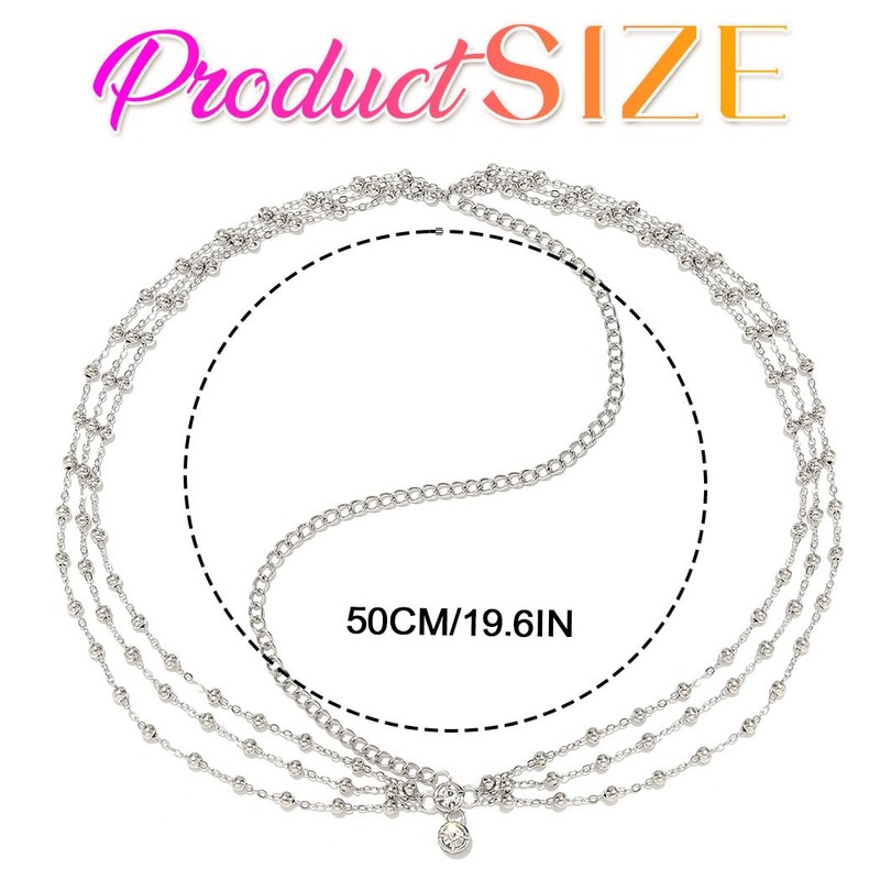 GORTIN Rhinestones Head Chain Headpiece Silver Bride Wedding Forehead Hair