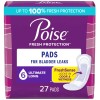 Poise Incontinence Pads for Women, 6 Drop Ultimate Absorbency, Long