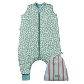molis&co Baby Sleeping Bag With Feet 2.5 TOG Ideal for Transitional Period and Winter 100% Organic Cotton (Oeko-Tex 100), Green Garden, 100 cm (4 Jahre)