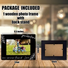 Family Photo Frame Fit 4 X 6" Picture With Back Bracket, Four Generations One Common Thread. Love-Families Keepsake Picture Frame, Four Generation One Family Many Heart,Gifts For Families Reunion-C13