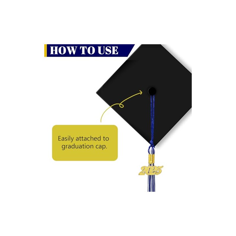 2025 Tassel Graduation White and Blue Graduation Tassel 2025 with