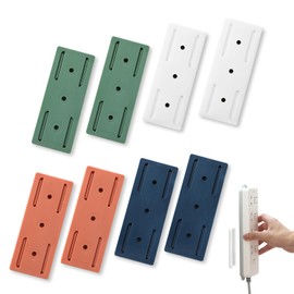 LIOUCBD 8PCS Self-Adhesive Desktop Socket Fixer Wall Mount, Adhesive Punch Free Socket Holder, Power Strip Holder Cable Management Surge Protector, Mountable Plug-in Socket Fixer Bracket Stand