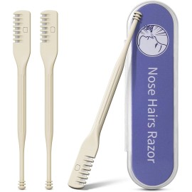 BEZOX Manual Nose Hair Trimmer Rotating Nasal Hair Razor Cutter Pack of 3