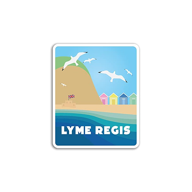2 x 10 cm hohe Lyme Regis Vinyl-Aufkleber – England,