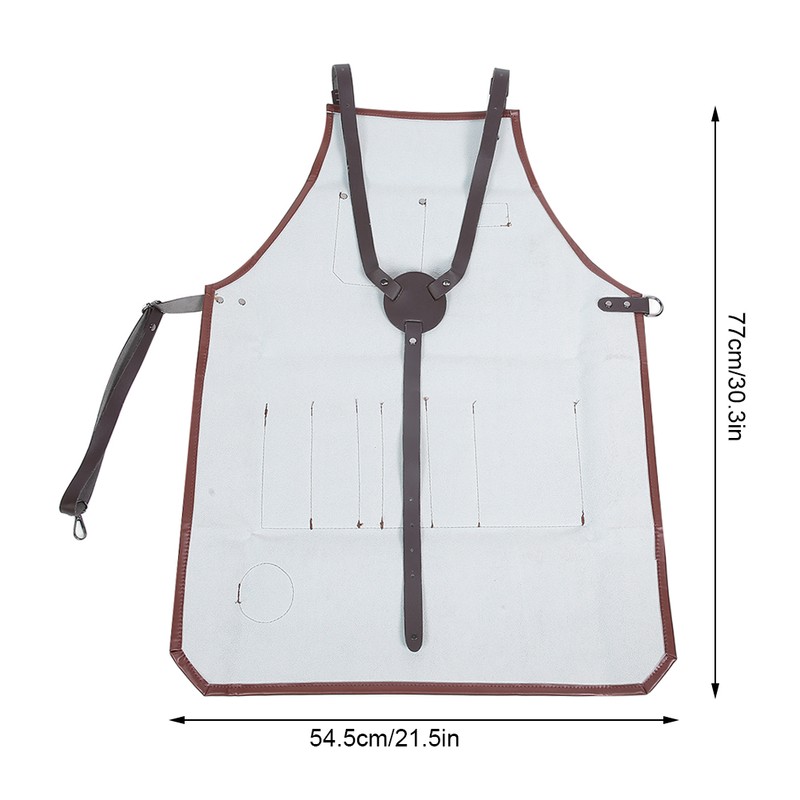 Barber Apron Waterproof Bartender Kitchen Cooking Adjustable Apron with Pockets