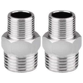 2PCS Shower Hose Connector Stainless Steel Shower Hose Adapter Threaded Pipe Connection Male Threaded Connector Accessories Shower Connector Water Pipe Plumbing Fittings for Home Kitchen and Bathroom
