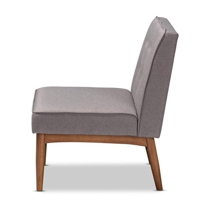 Baxton Studio Arvid Mid-Century Modern Gray Fabric Upholstered Wood Dining